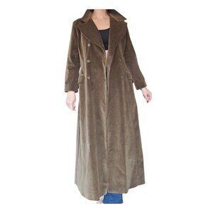 Vintage Emmanuel Ungaro Liberte Brown Corduroy Trench Coat Women's Size 14 / 48